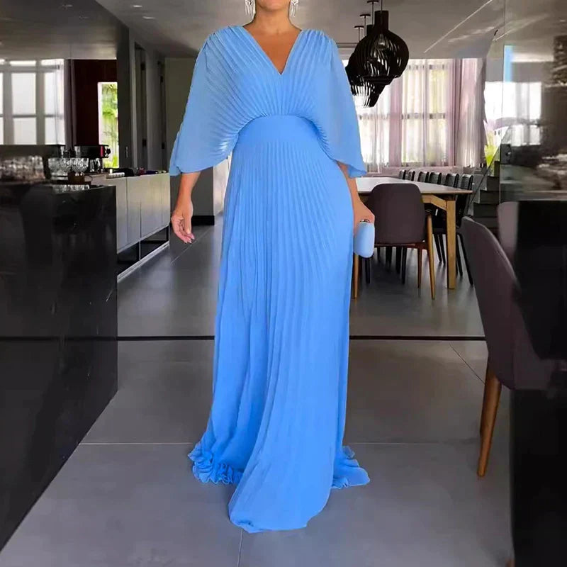 Women's Ribbed Knit V-Neck Dress