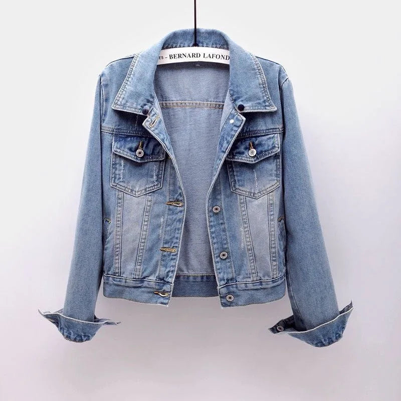 Women's denim hooded jacket
