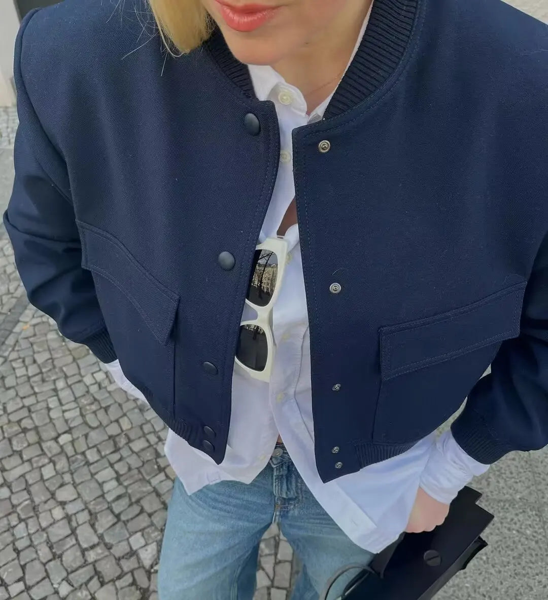 Women's french style autumn pilot jacket