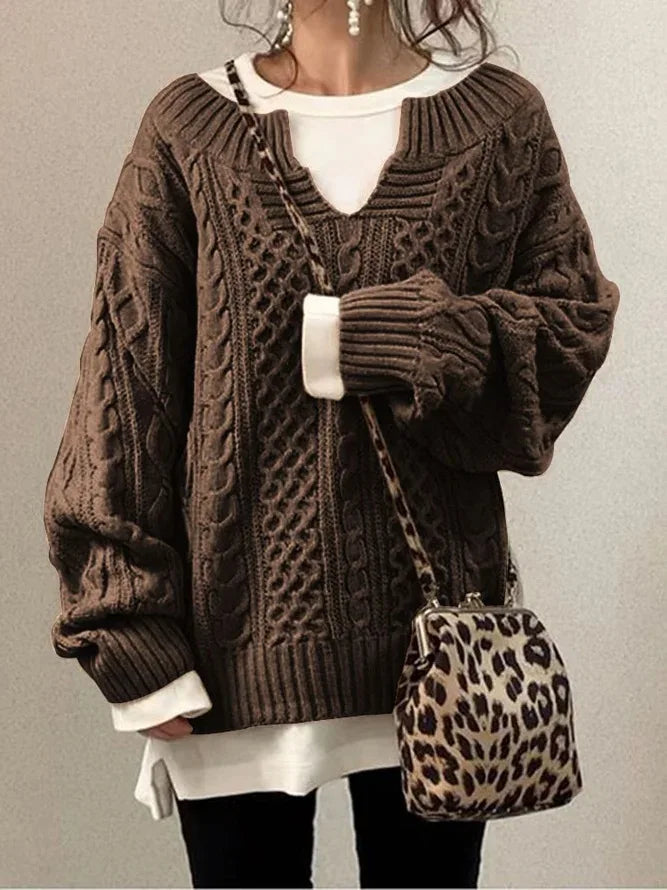 Women's retro knit pullover sweater
