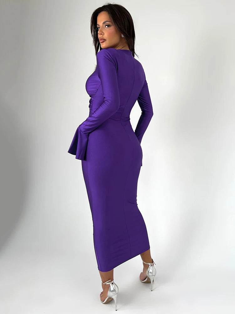 Women's cutout bodycon midi dress with embellished detail