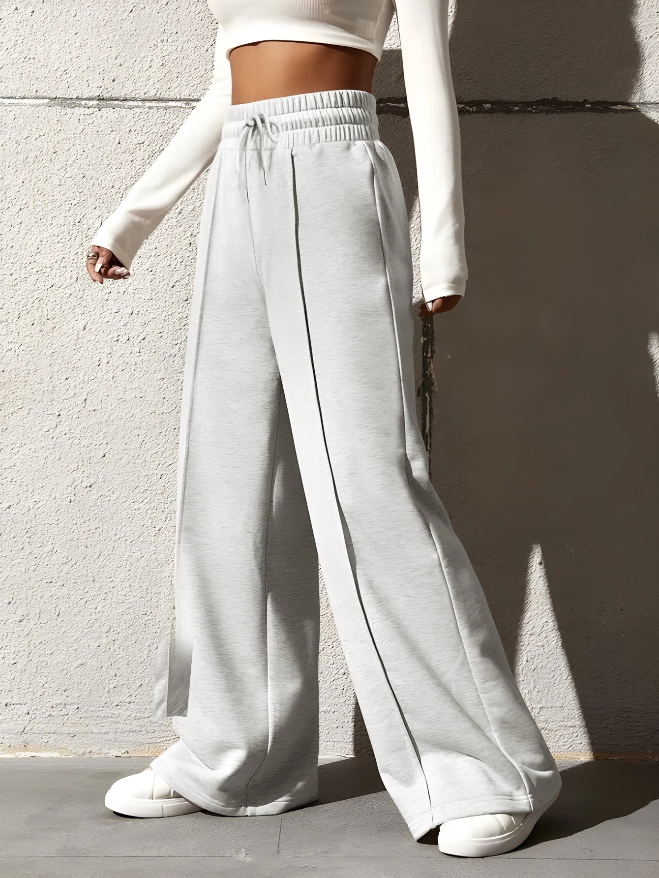 Women's high waist wide leg trousers korean style