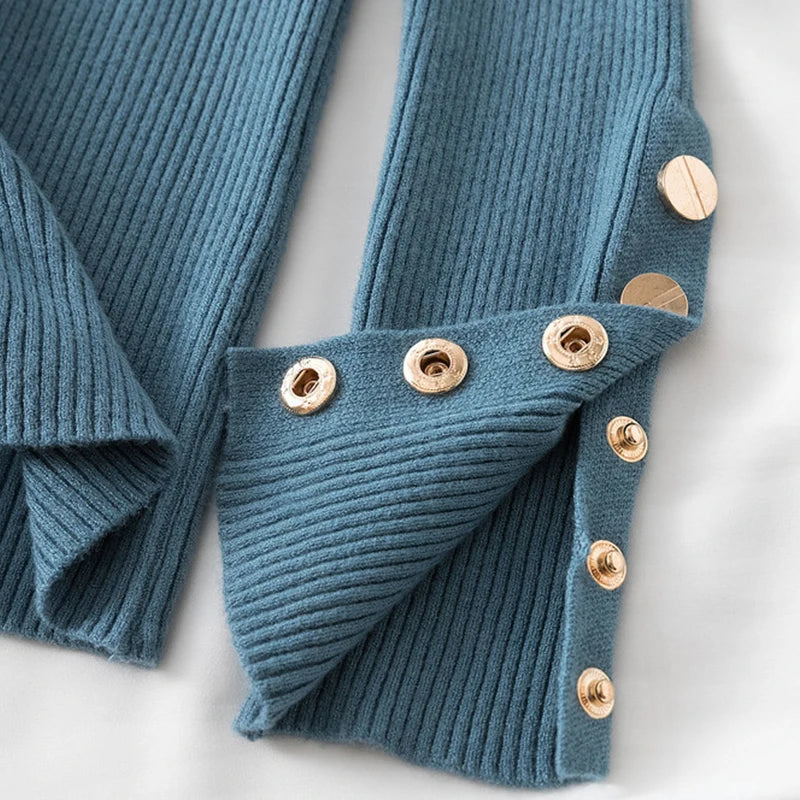 Women's knit turtleneck pullover autumn winter sweater