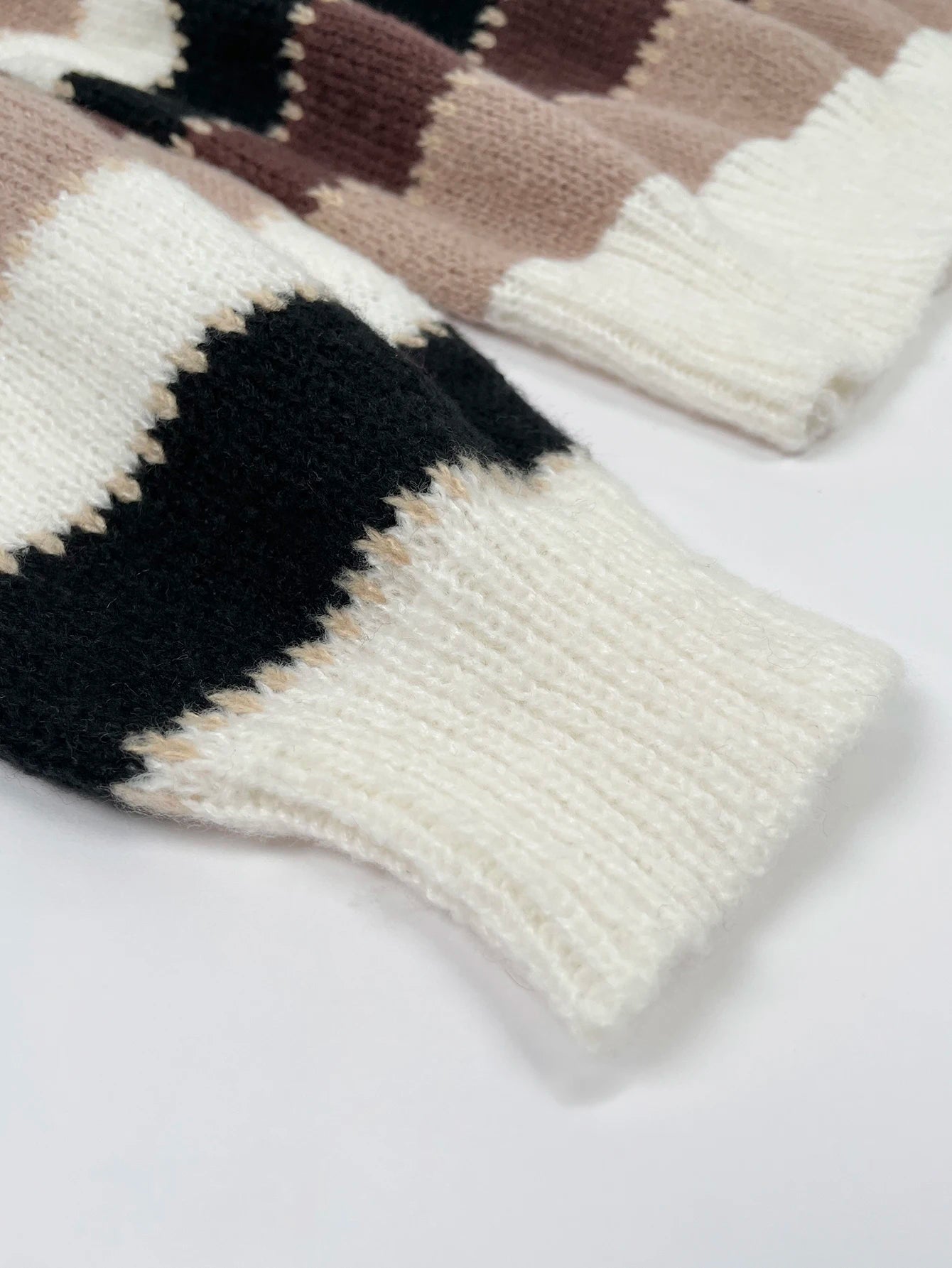 Loose Striped Mohair Knit Pullover Sweater