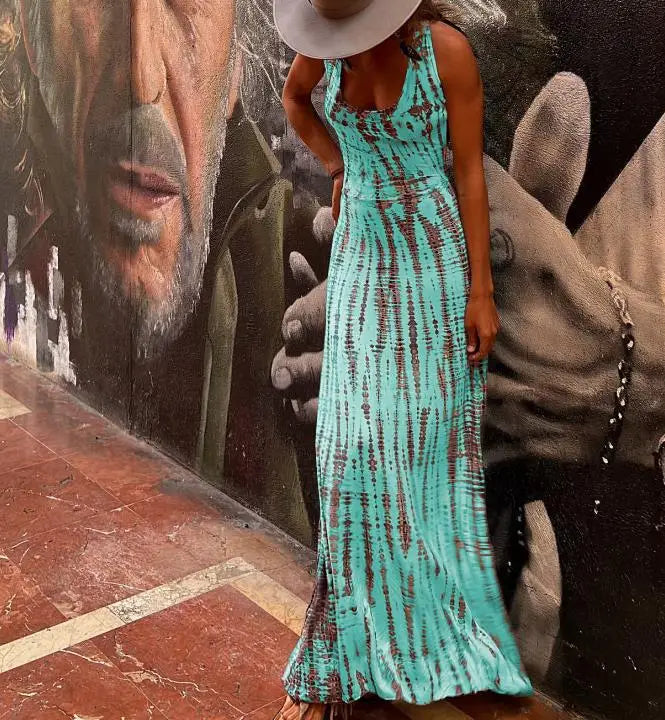 Sleeveless Bohemian Backless Dress for Women