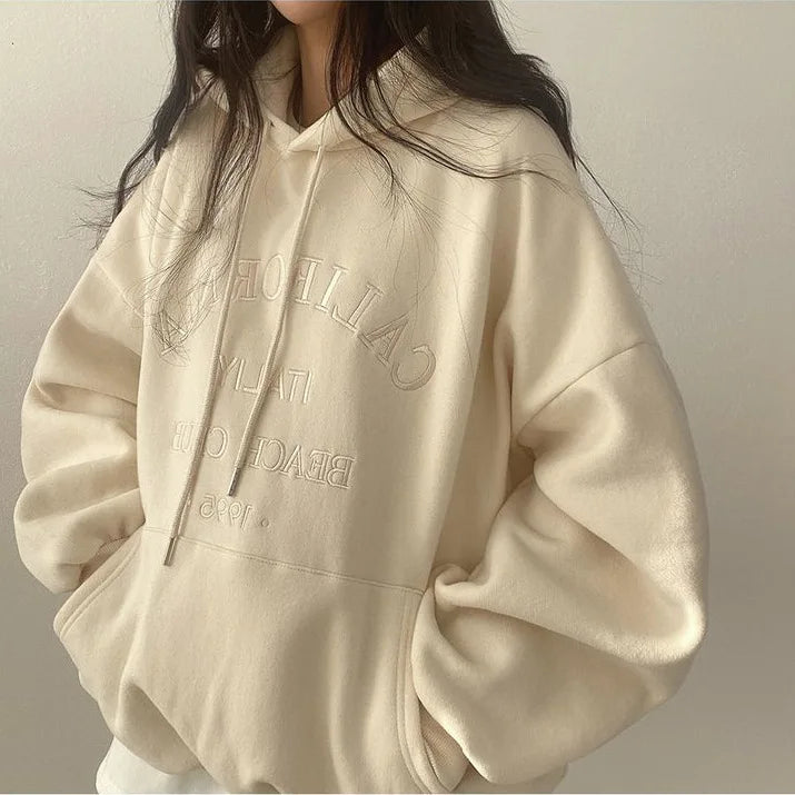 Women’s Oversized Hoodie – Cotton Blend – Relaxed Fit – Kangaroo Pocket – Drawstring Hood