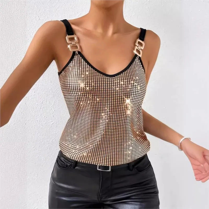 Women's chain strap camisole top