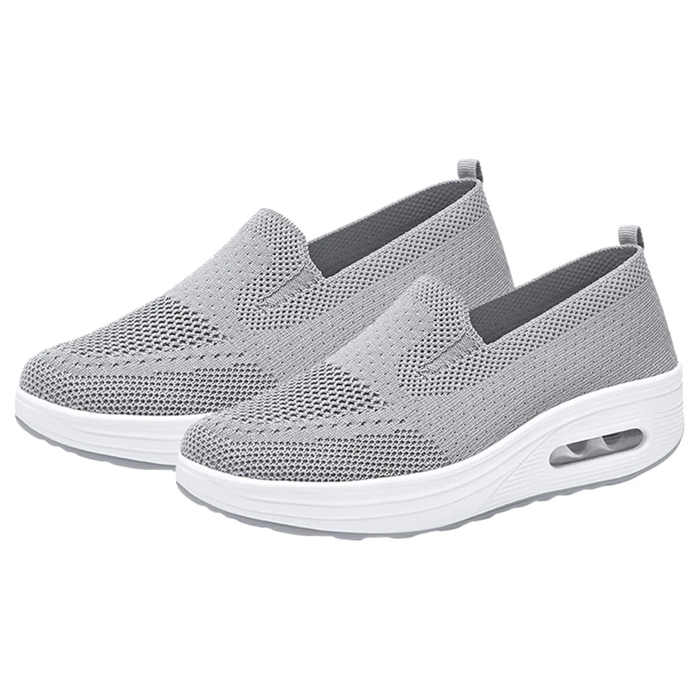 Women's Slip-On Sneakers - Breathable Mesh - Air Cushion Sole - Lightweight Casual Wear