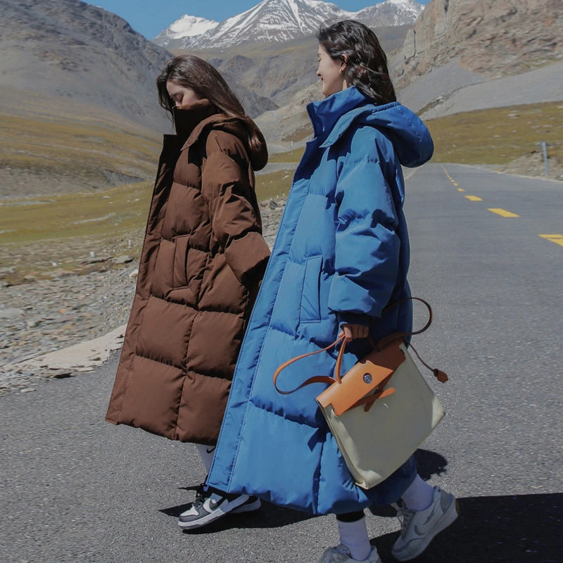 Women's winter mid-length puffer jacket