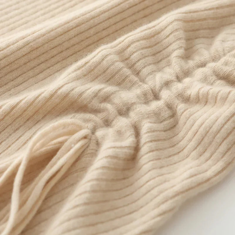 Waist Slimming Pleated Long Sleeve Dress