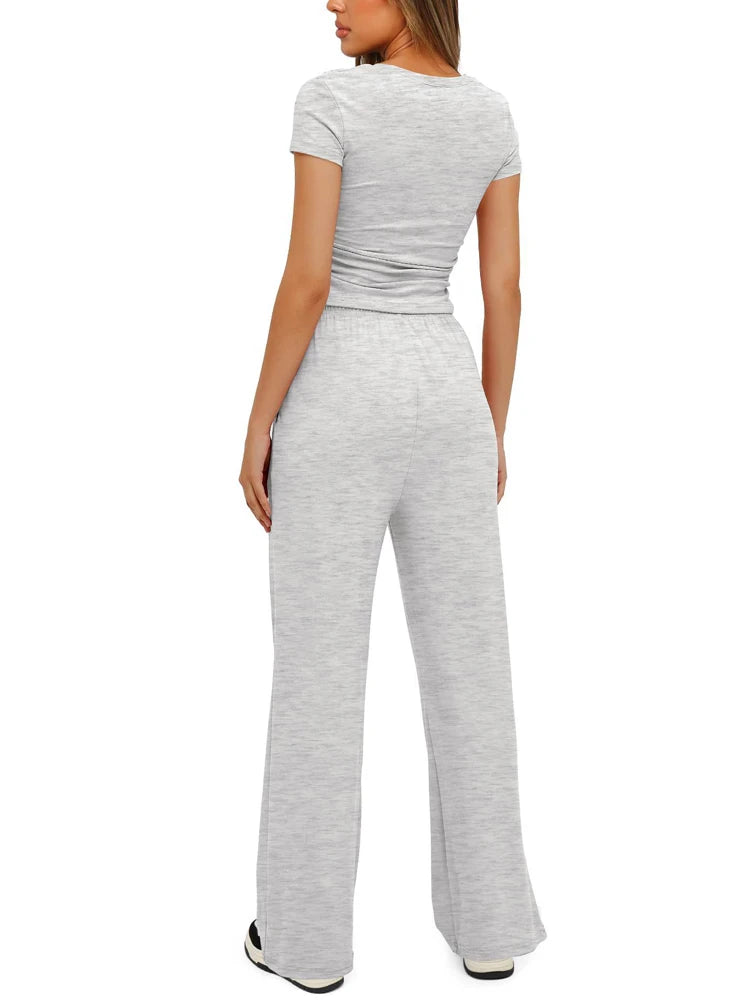 Women's casual tracksuit two pieces set