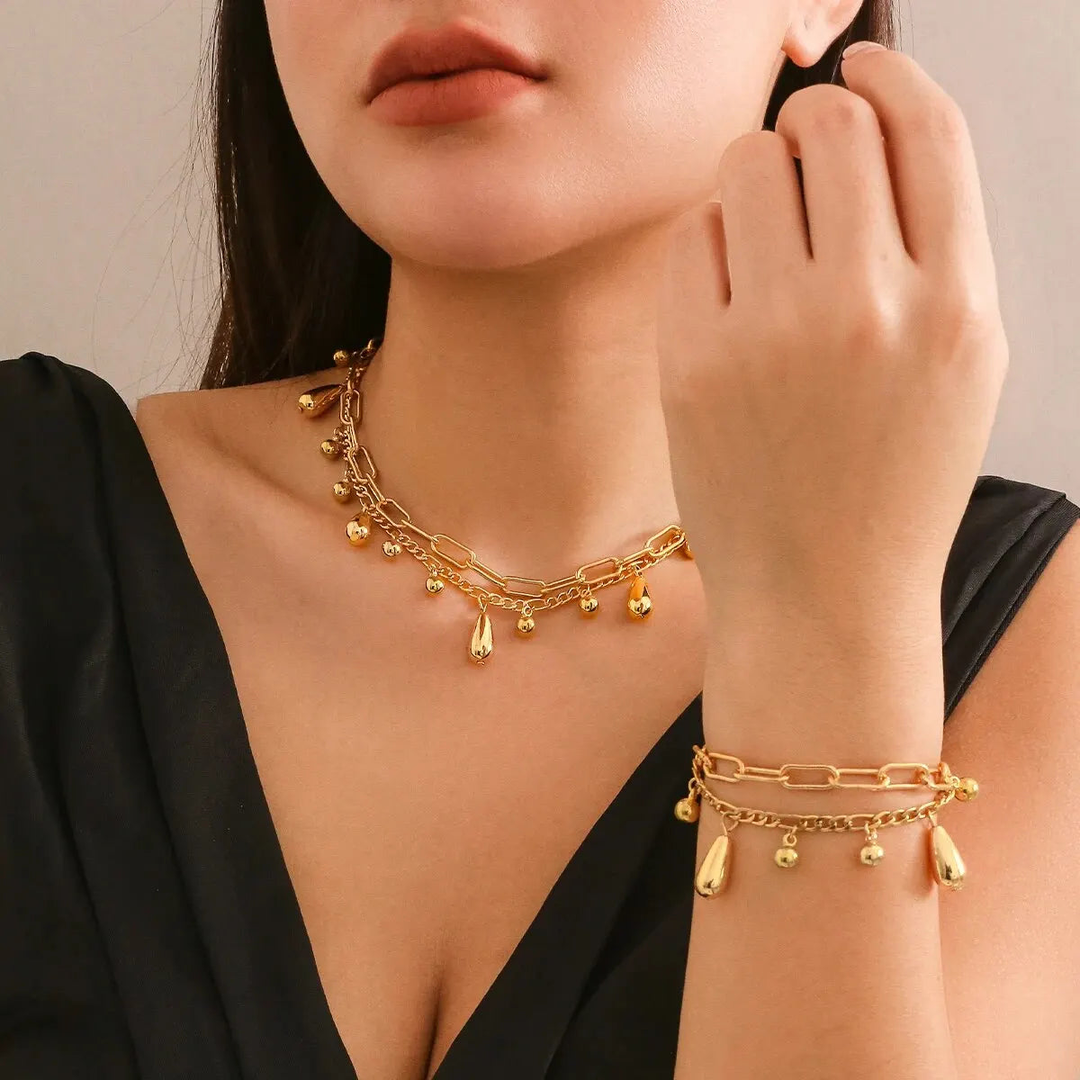 Multilayer Tassel Water Drop Necklace