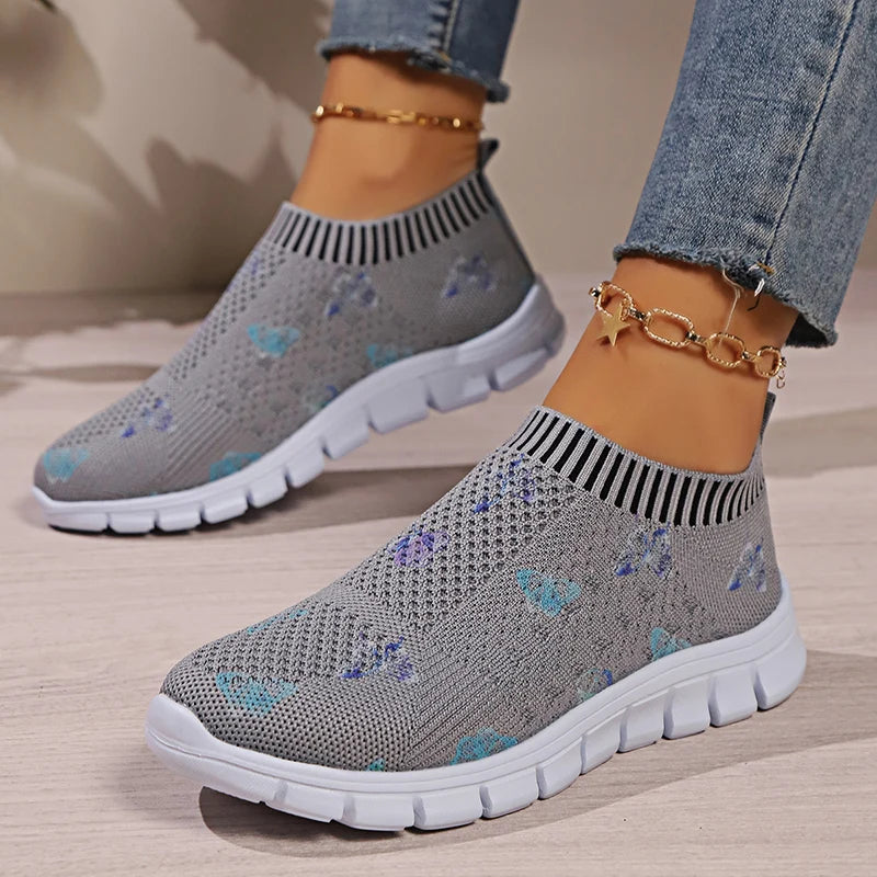 Breathable Lightweight Knit Slip-On Sneakers