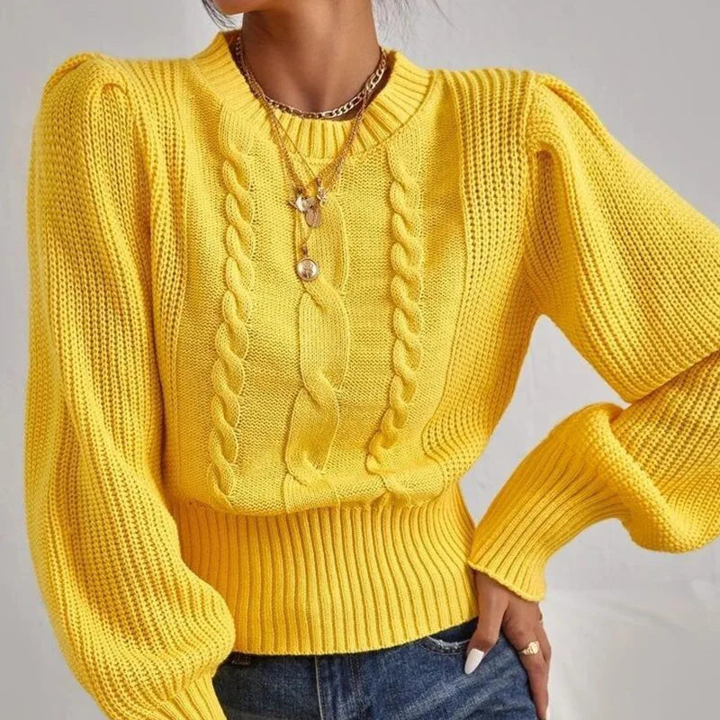 Lantern Sleeve Twist Sweater