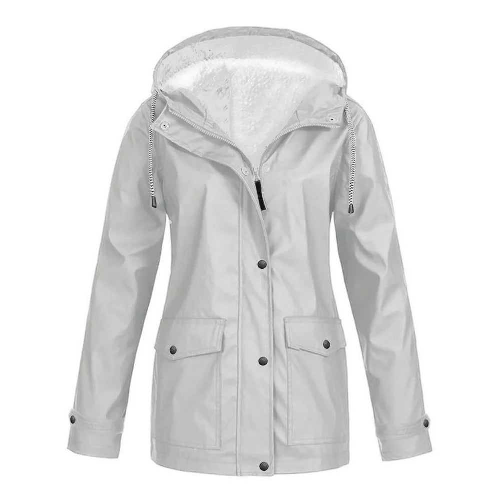 Women's waterproof fleece hooded jacket