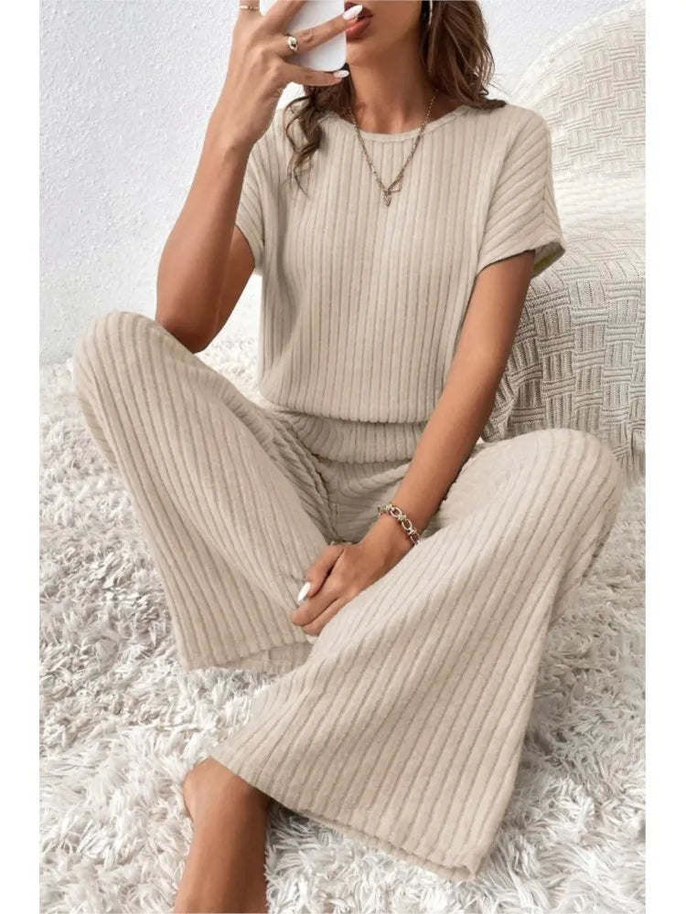 Women's casual bodysuit and high waist pants set
