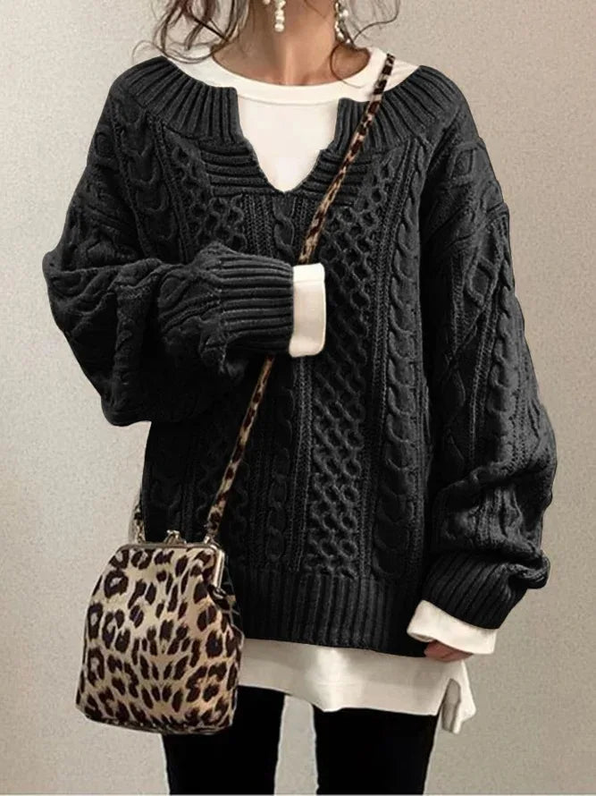 Women's retro knit pullover sweater