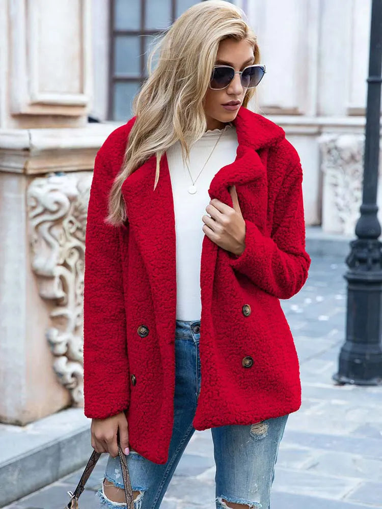 Women's oversized teddy coat
