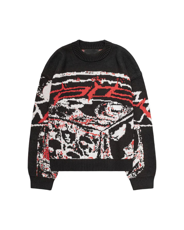 Women's oversized printed sweater