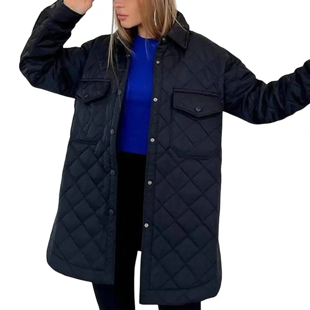 Women's vintage oversized hooded single-breasted mid-length coat with pockets