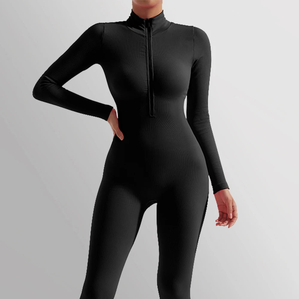 Women's long-sleeve bodycon jumpsuit