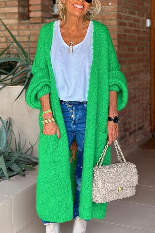 Women's long sleeved elegant knitted coat