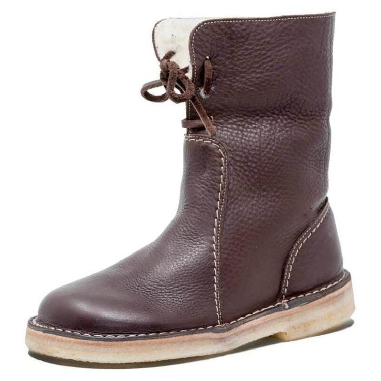 Women's casual lace-up snow boots