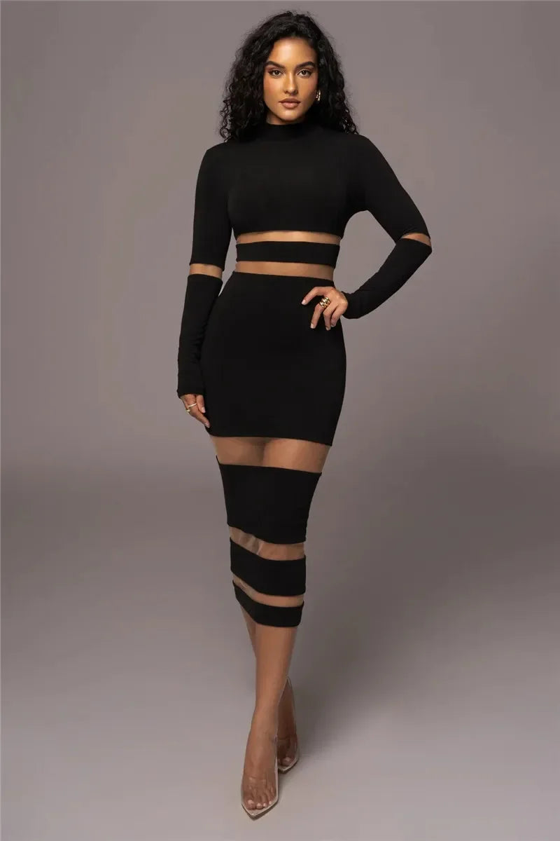 Cut-Out Detail Bodycon Midi Dress