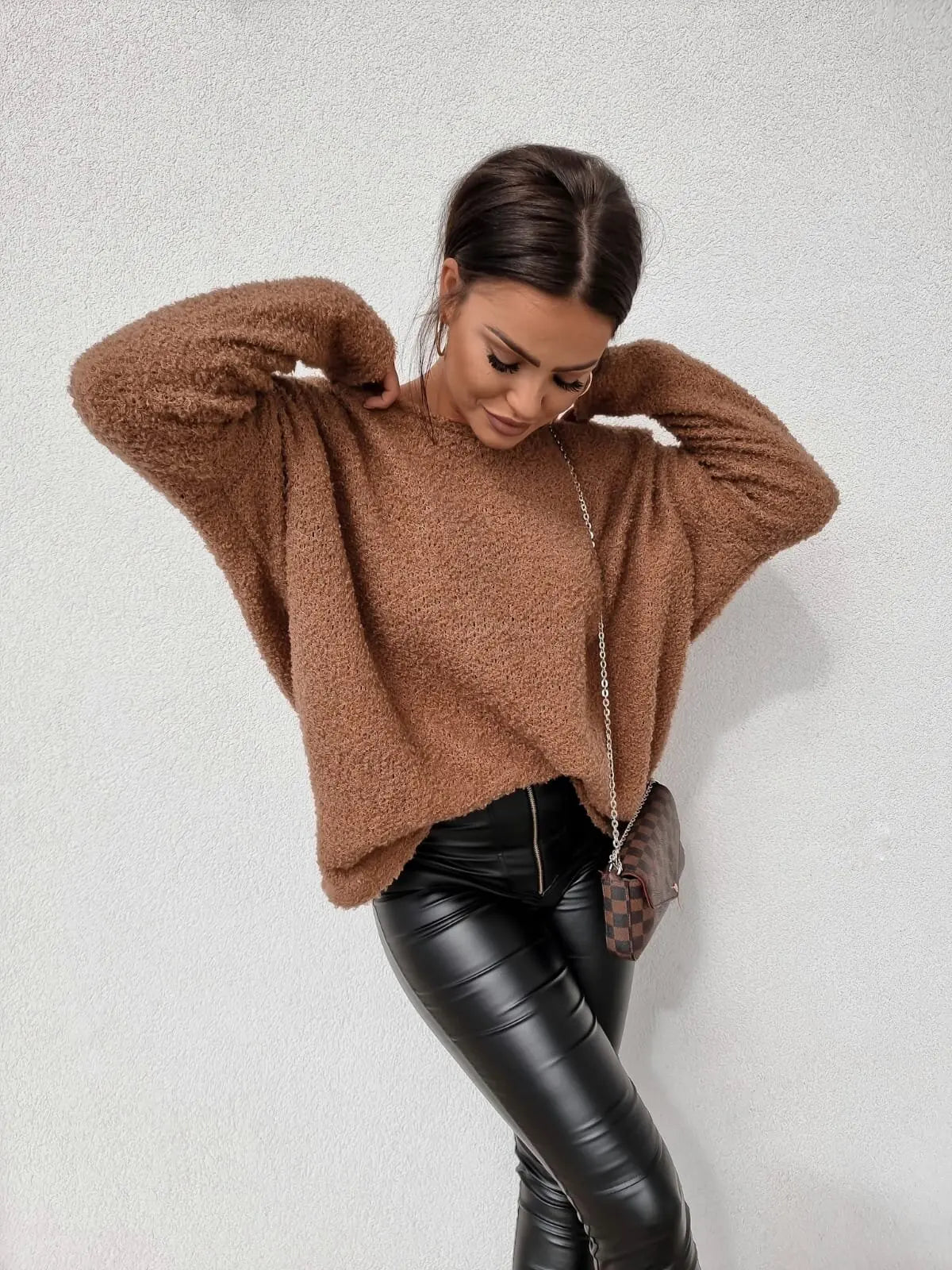 Loose Fit Knitted Long Sleeve Sweater