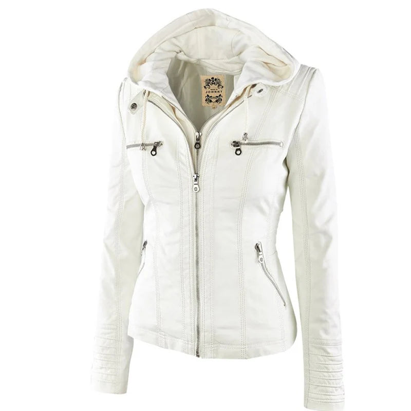 Women's winter waterproof faux leather jackets