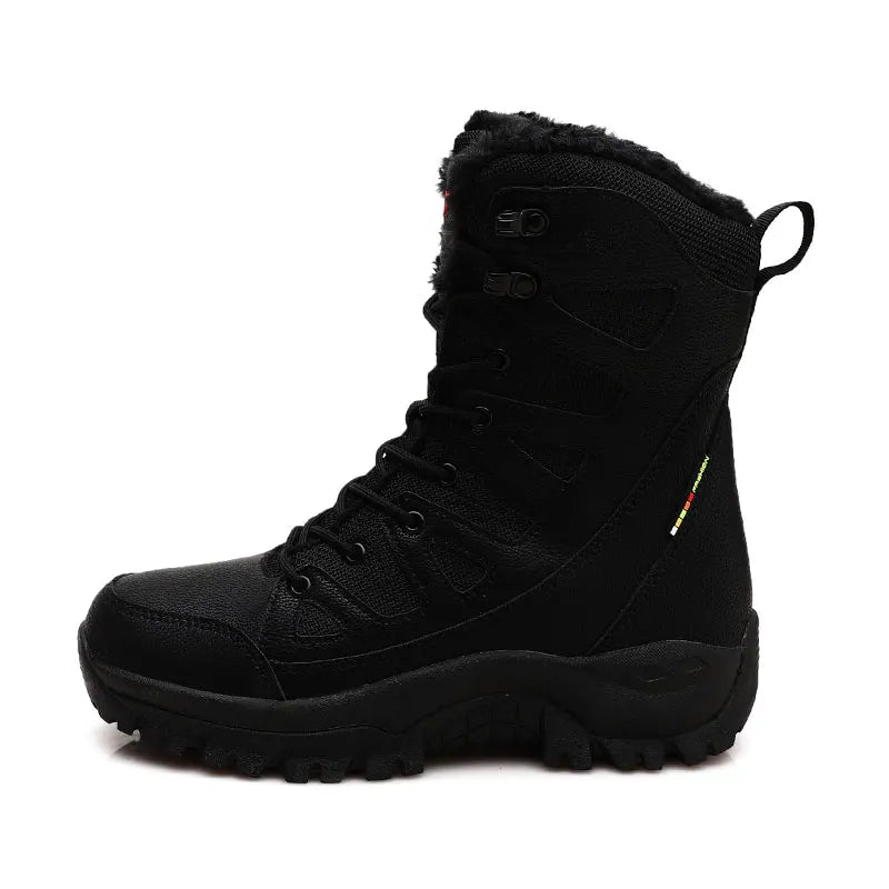 Women's waterproof snow boots with fur and non-slip platform