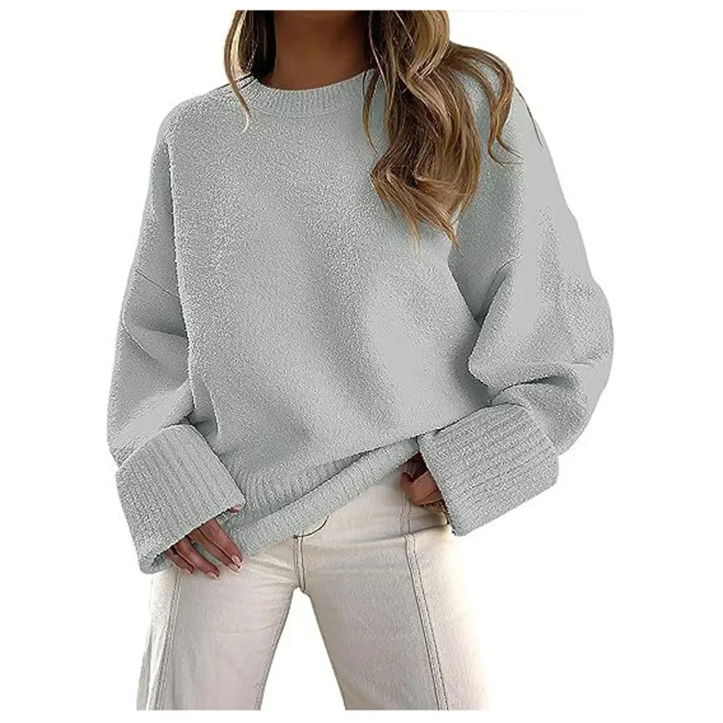 Oversized knit pullover for women
