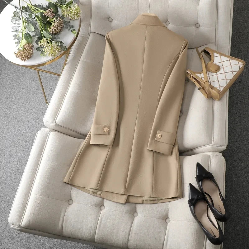 Women's mid-length formal blazer business suit
