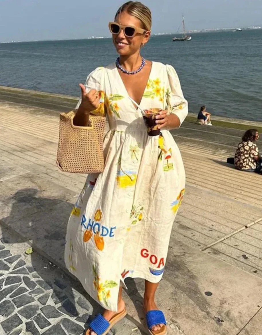 Loose Fit Lightweight Boho Midi Dress