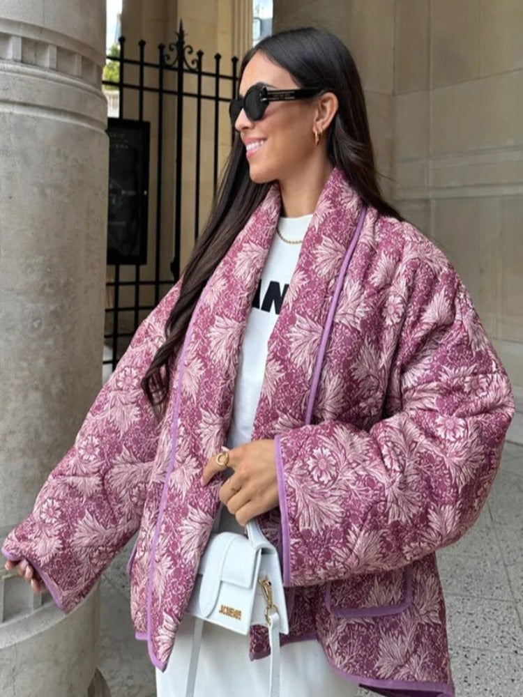 Women's casual oversized printed jacket
