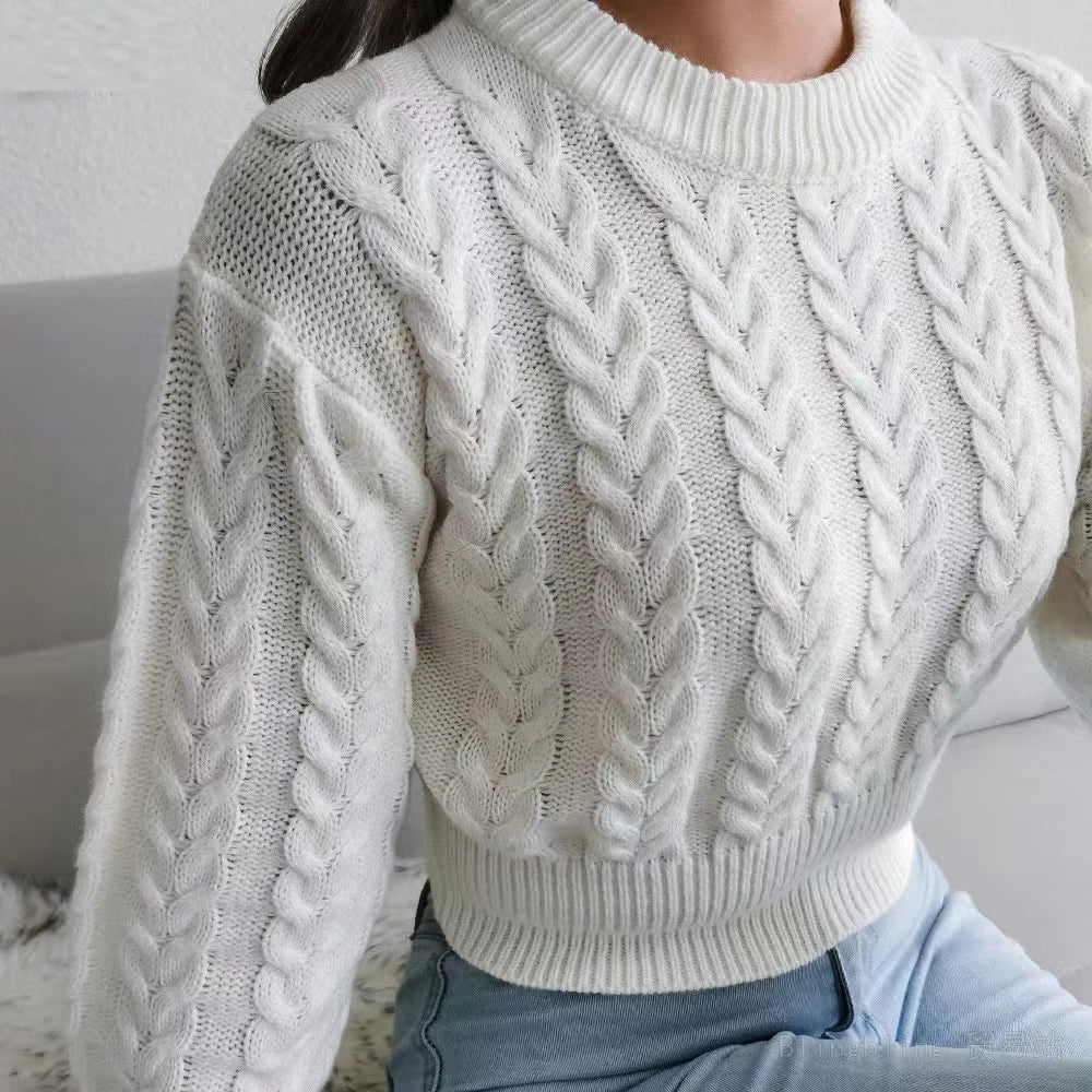 Knitted Crop Top Winter Basic Sweater