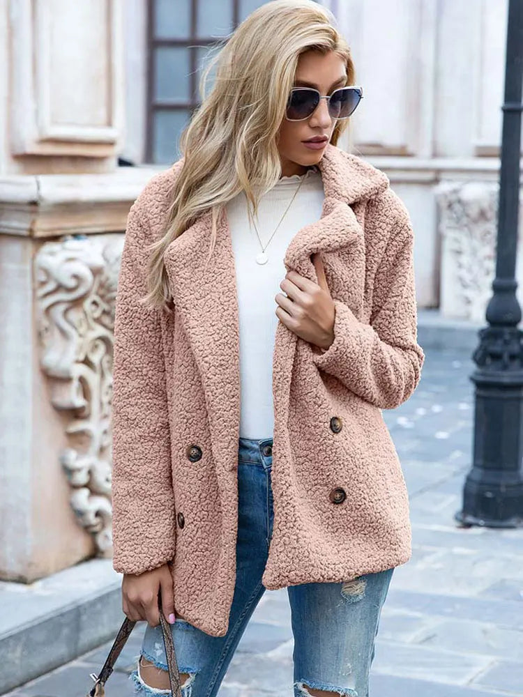 Women's oversized teddy coat
