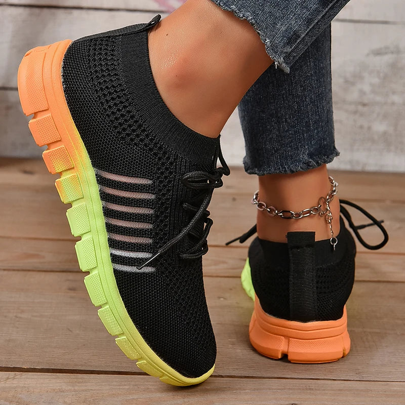 Breathable Knit Cushioned Athletic Sneakers