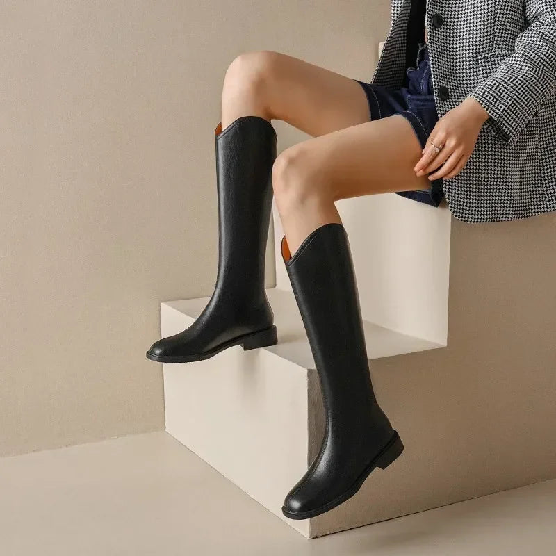 Women's knee-high faux leather boots