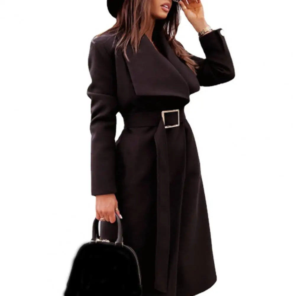 Women's thick tight wais winter overcoat