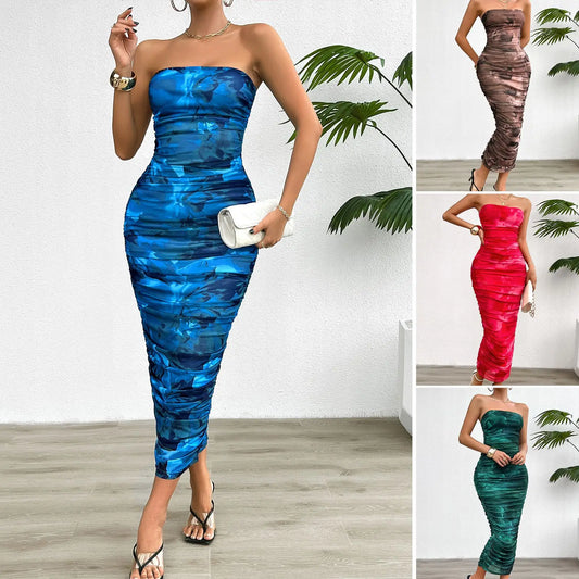 Ruched Stretch Bodycon Midi Dress