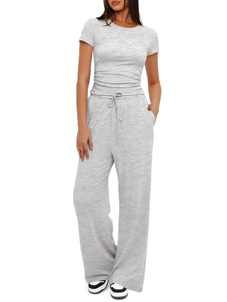 Women's casual tracksuit two pieces set
