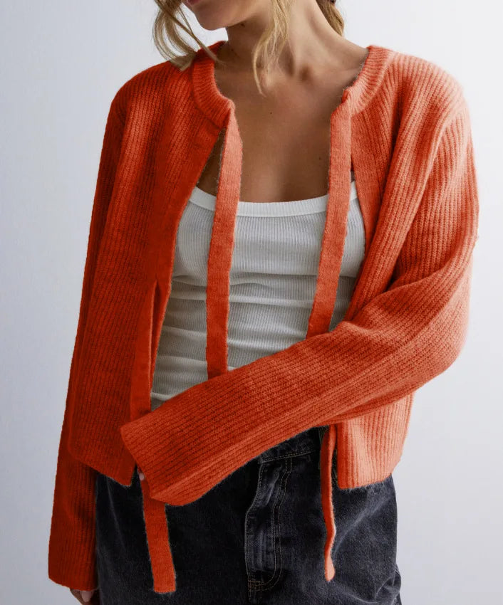 Women’s loose lace-up cardigan