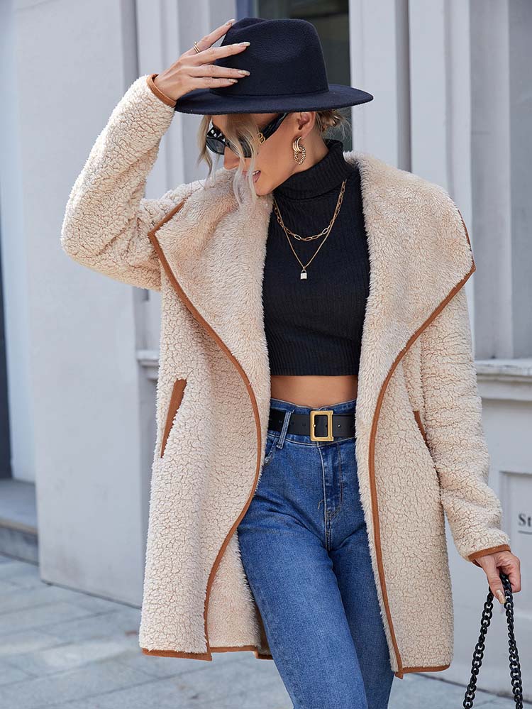 Plush Lapel Coat