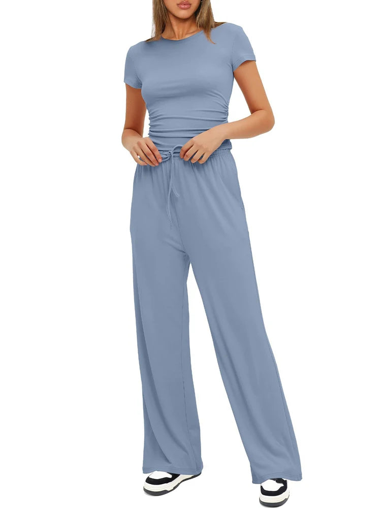 Women's casual tracksuit two pieces set