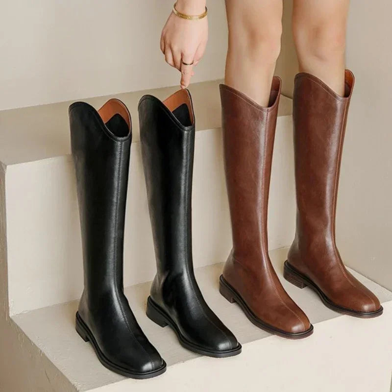 Women's knee-high faux leather boots