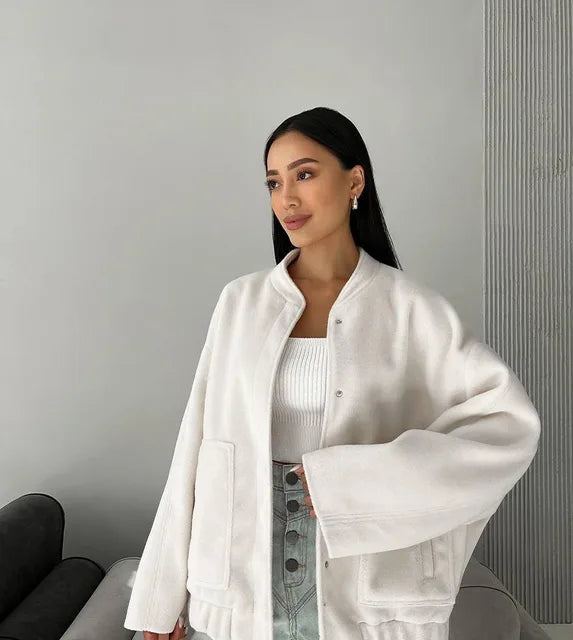Loose bomber jacket for women