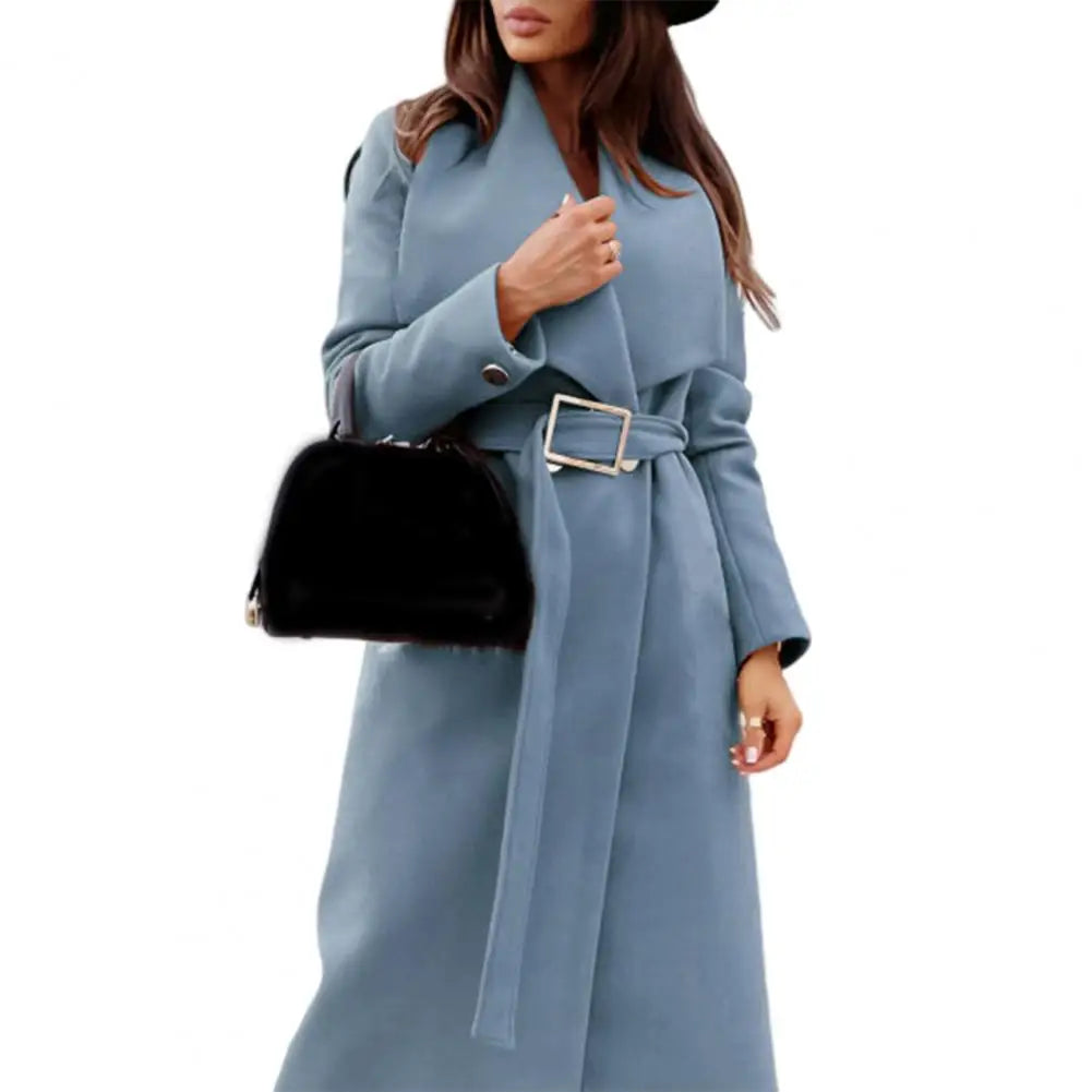 Women's thick tight wais winter overcoat