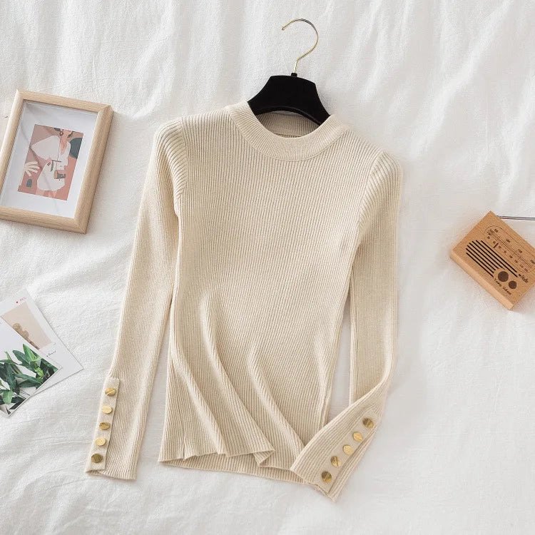 Women's knit turtleneck pullover autumn winter sweater