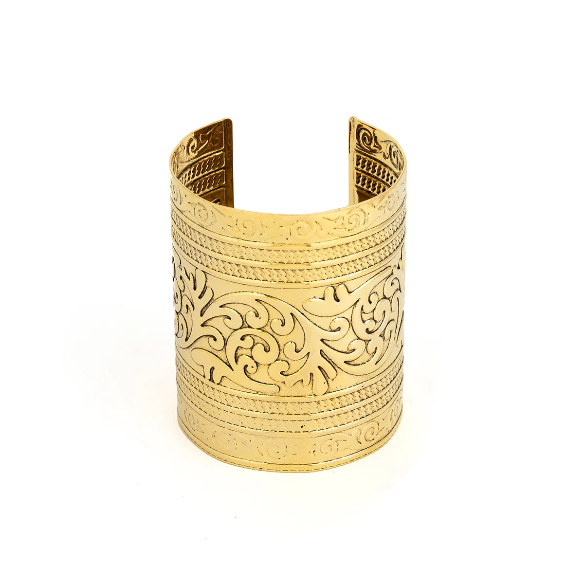 Punk Carving Pattern Wide Cuff Bangles